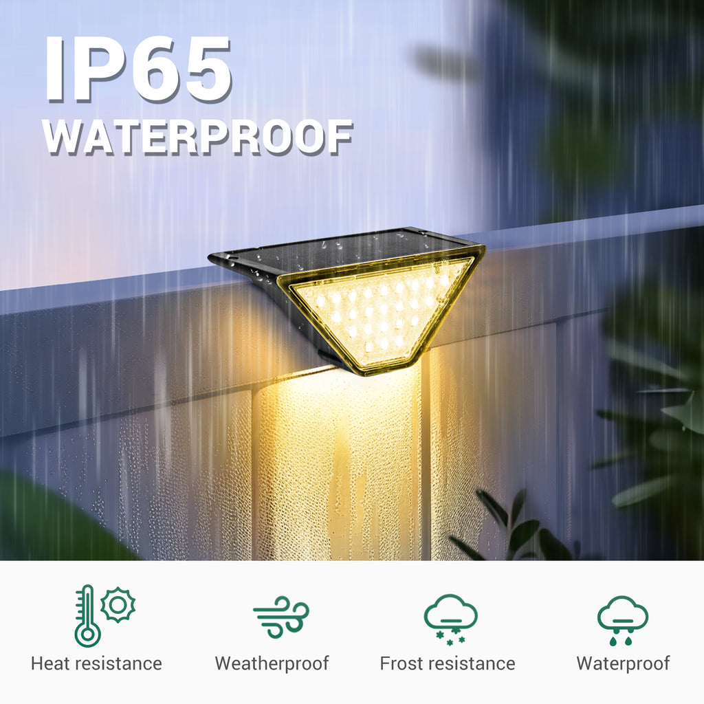 PATIOWIN Solar Step Lights for Outside, 24 LEDs Solar Stair Lights Waterproof IP65 Outdoor Decor for Garden, Porch, Pathway, Patio, Fence